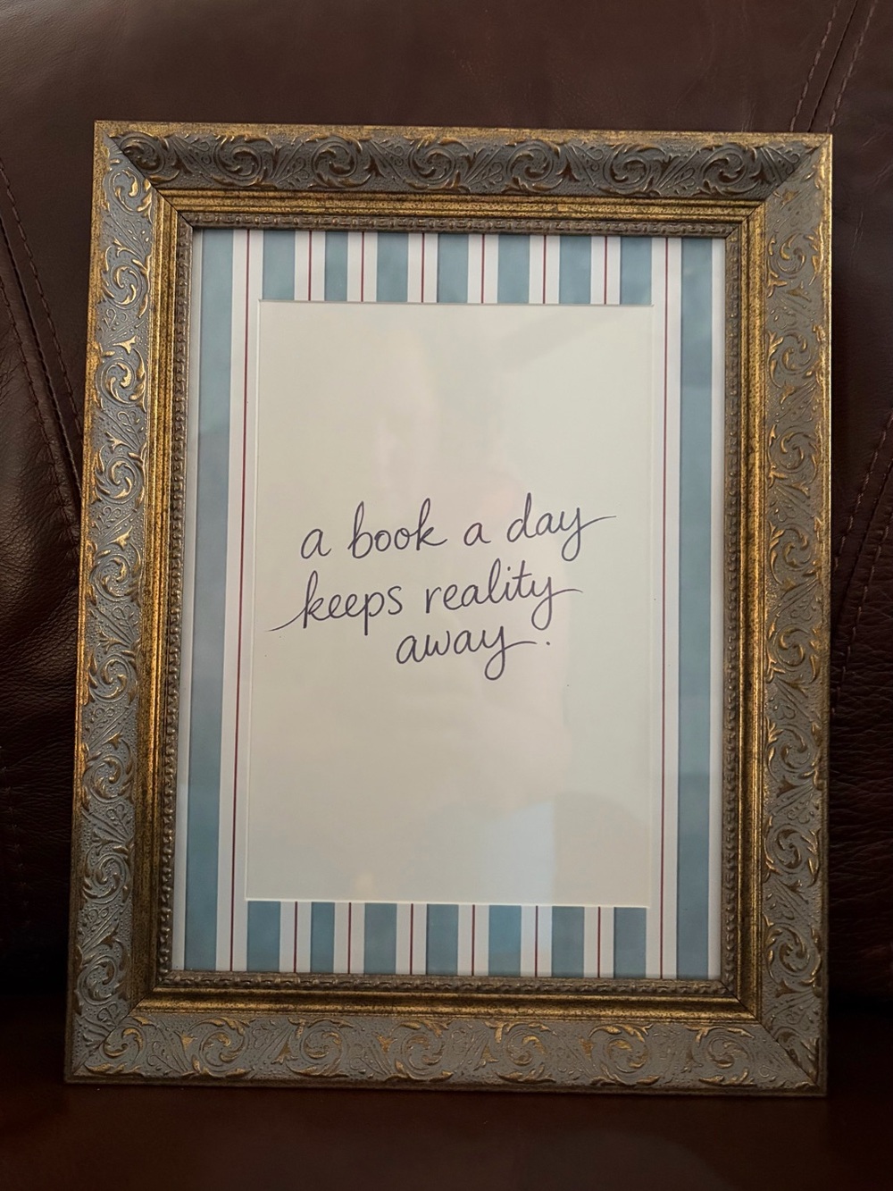 Book Lover’s Quote / Ornate Gold  Decorative Wall Art